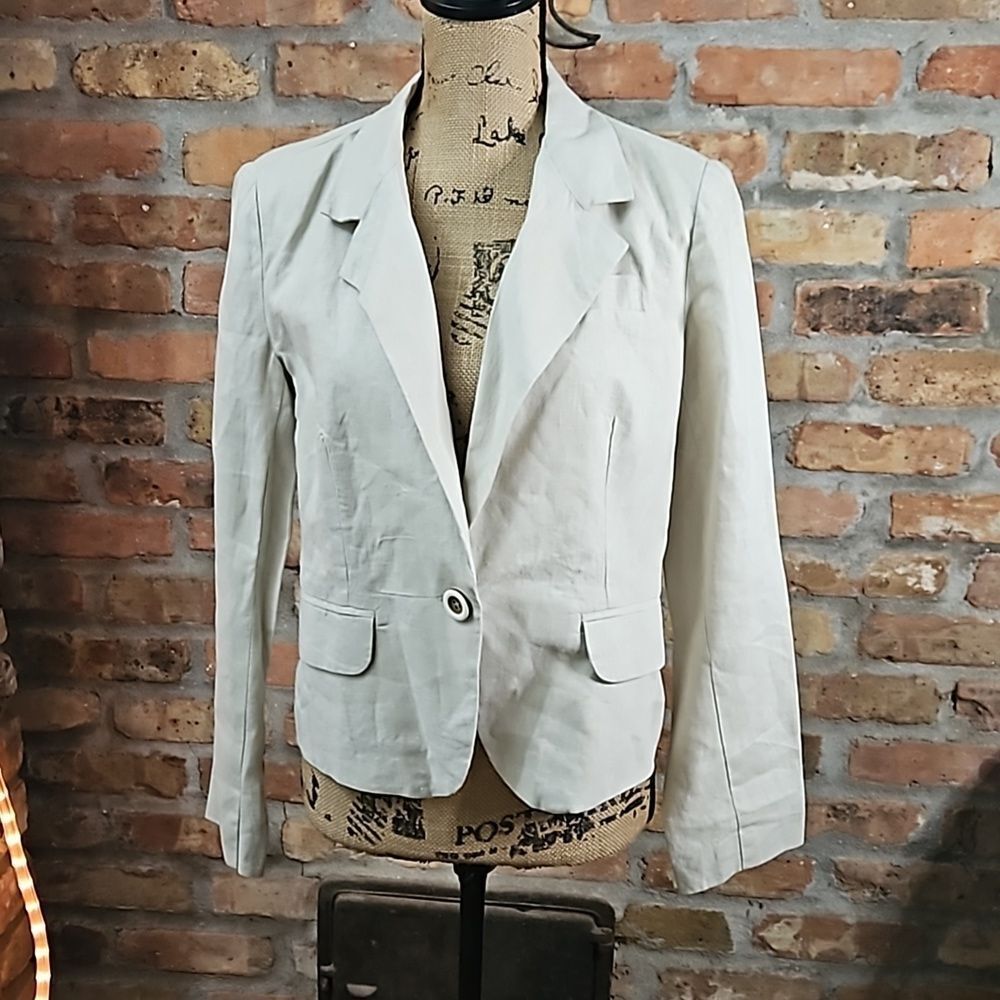 For Cynthia 100% Linen Blazer Fully Lined Classic Small - Picture 2 of 12